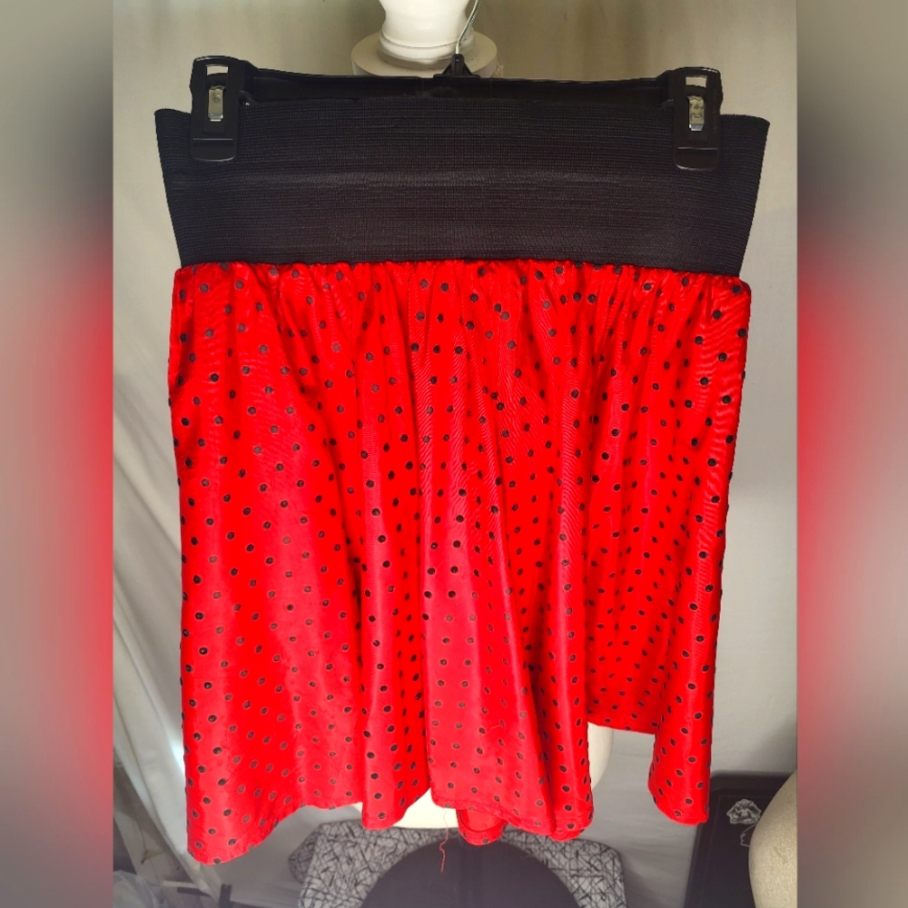 Unbranded red & black polka dot skirt